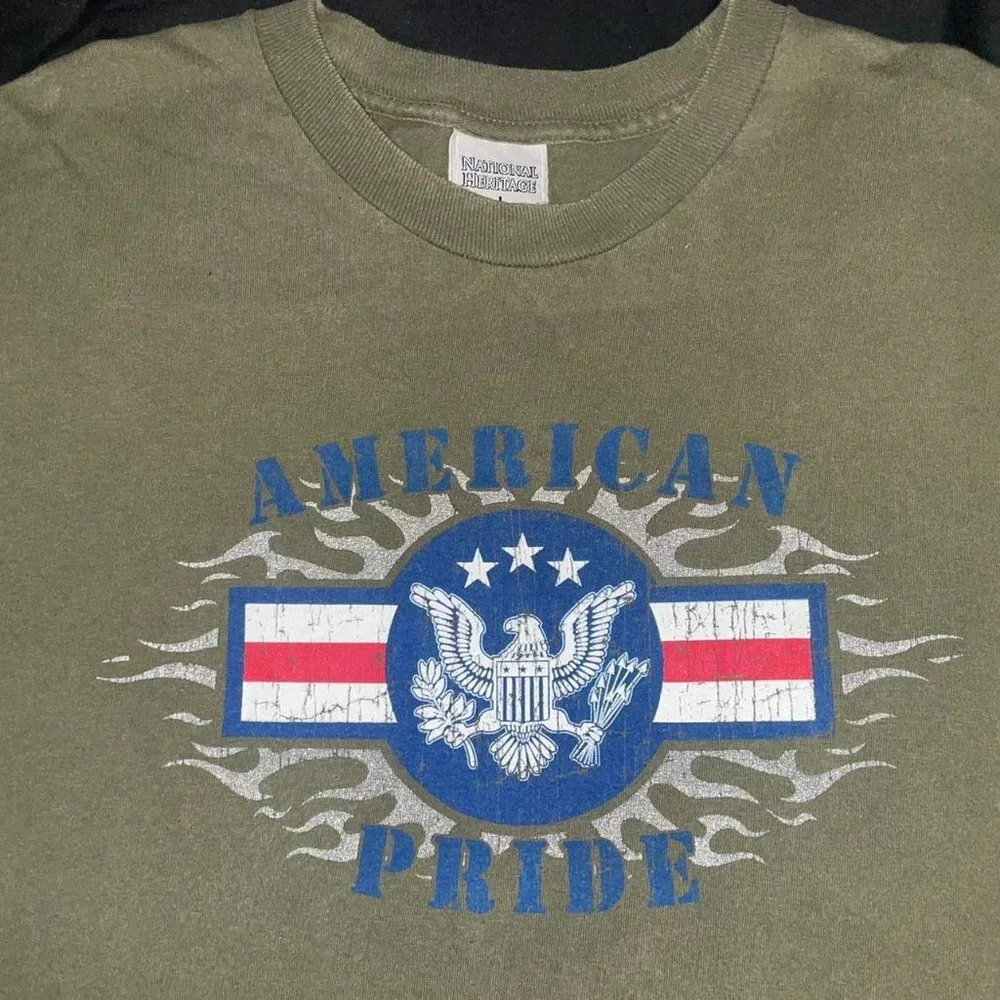 Vintage American Pride Faded Grunge T-shirt Large - Picture 2 of 4